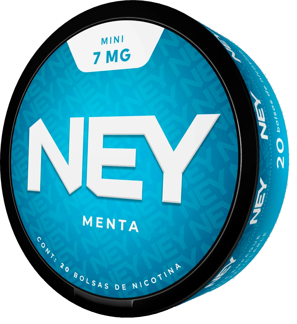 Lata negra NEY MENTA, formato Mini, 7 mg.